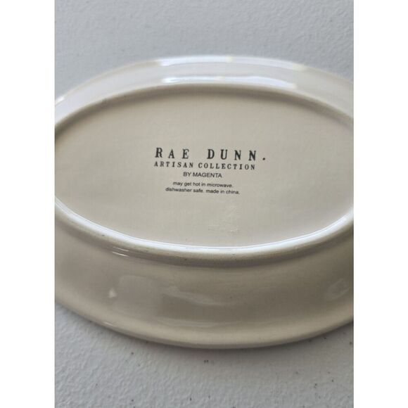 Rae Dunn HAPPY SPRING Oval Candy / Trinket Dish Easter EASTER  Cottage Farmhouse - Picture 7 of 8